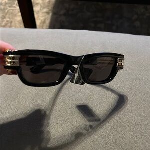 Bottega Veneta Black Sunglasses with Thick Frame and Dark Lenses